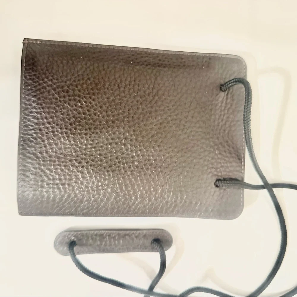 DORSA Leather Traveling Pouch for passport with wallet. Hand crafted. Brown